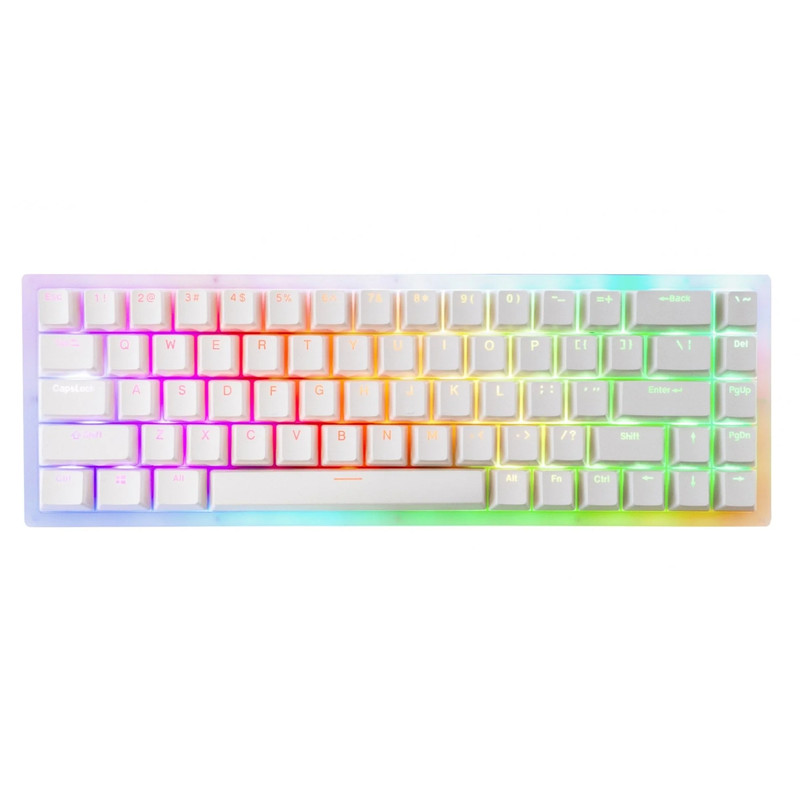 Womier K-68A Mechanical White RGB Keyboard - Brown Switch - لوحة مفاتيح